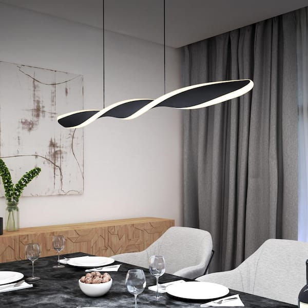 Artika Finley Linear 30-Watt Integrated LED Black Pendant