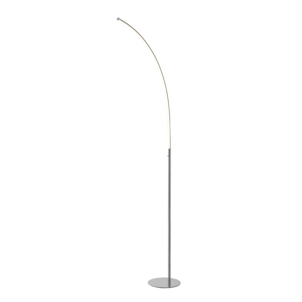 Arc 64" Chrome Finish White LED Floor Lamp with Touch Sensor