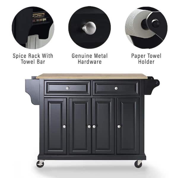 Crosley Furniture Brown Composite Base with Stainless Steel Metal Top Kitchen Island (18-in x 52-in x 36-in)