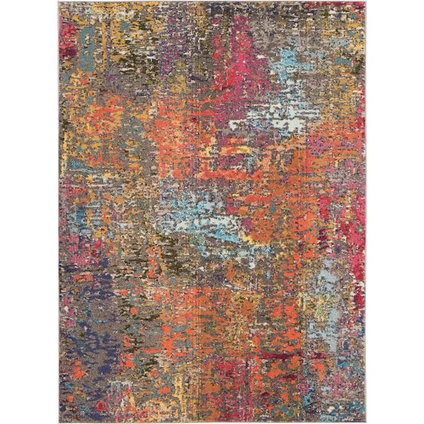 Nourison Celestial Sunset Multicolor 5 ft. x 7 ft. Abstract Bohemian Area Rug