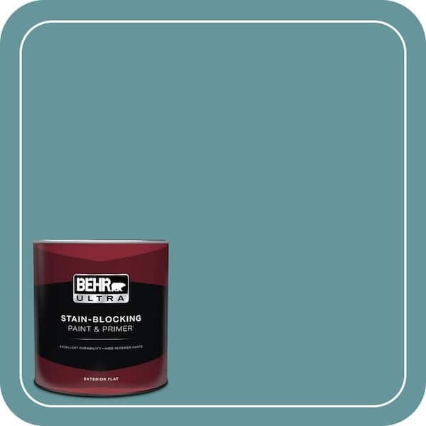 BEHR ULTRA 1 qt. #MQ6-33 Vintage Teal Flat Exterior Paint & Primer