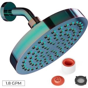 Rainfall Shower Head 1-Spray Patterns with 1.8 GPM 6 in. Ceiling Mount Rain Fixed Shower Head in Polished Rainbow