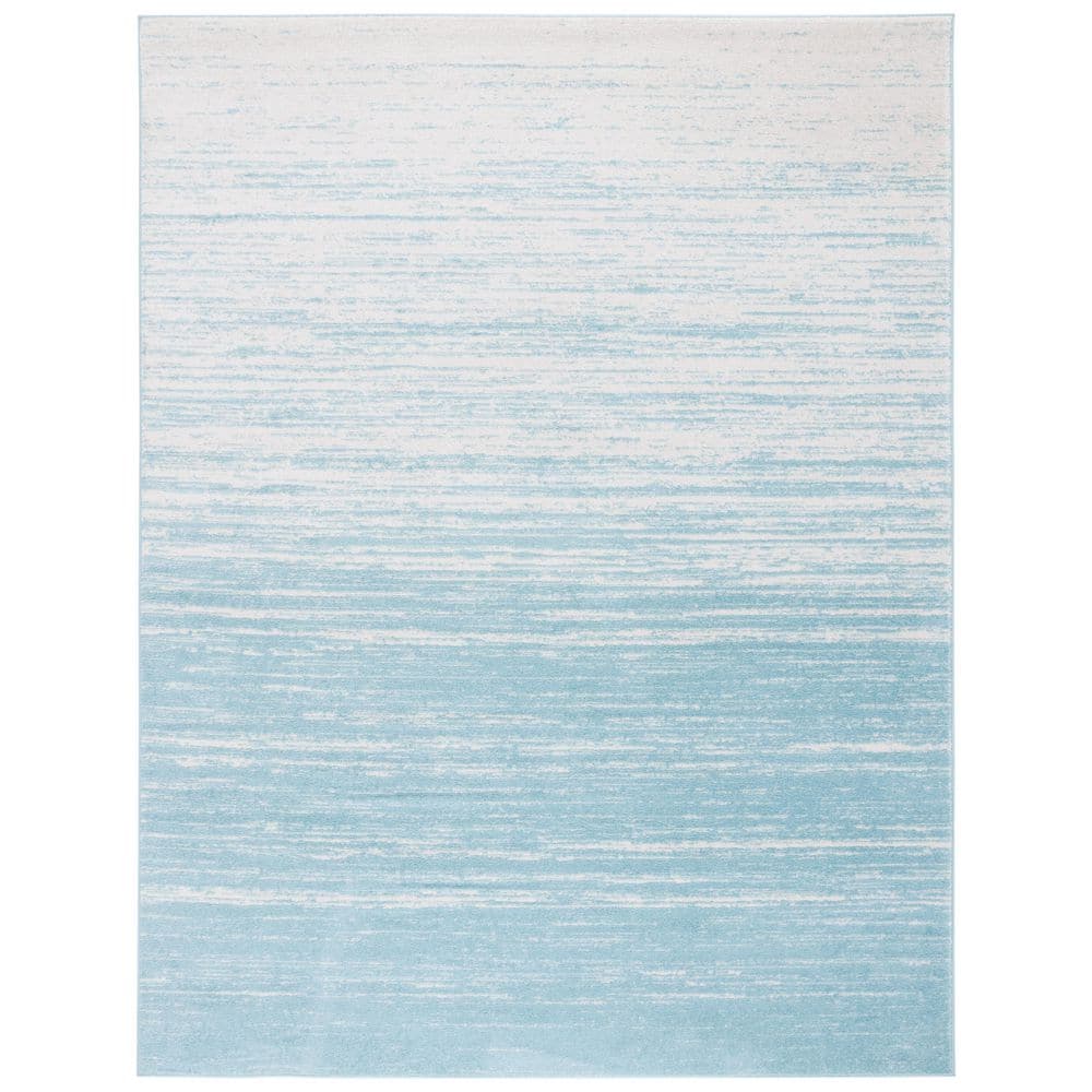 Adirondack Aqua/Ivory Solid Color 8 ft. x 10 ft. Striped Area Rug price history on PriceWatchPro