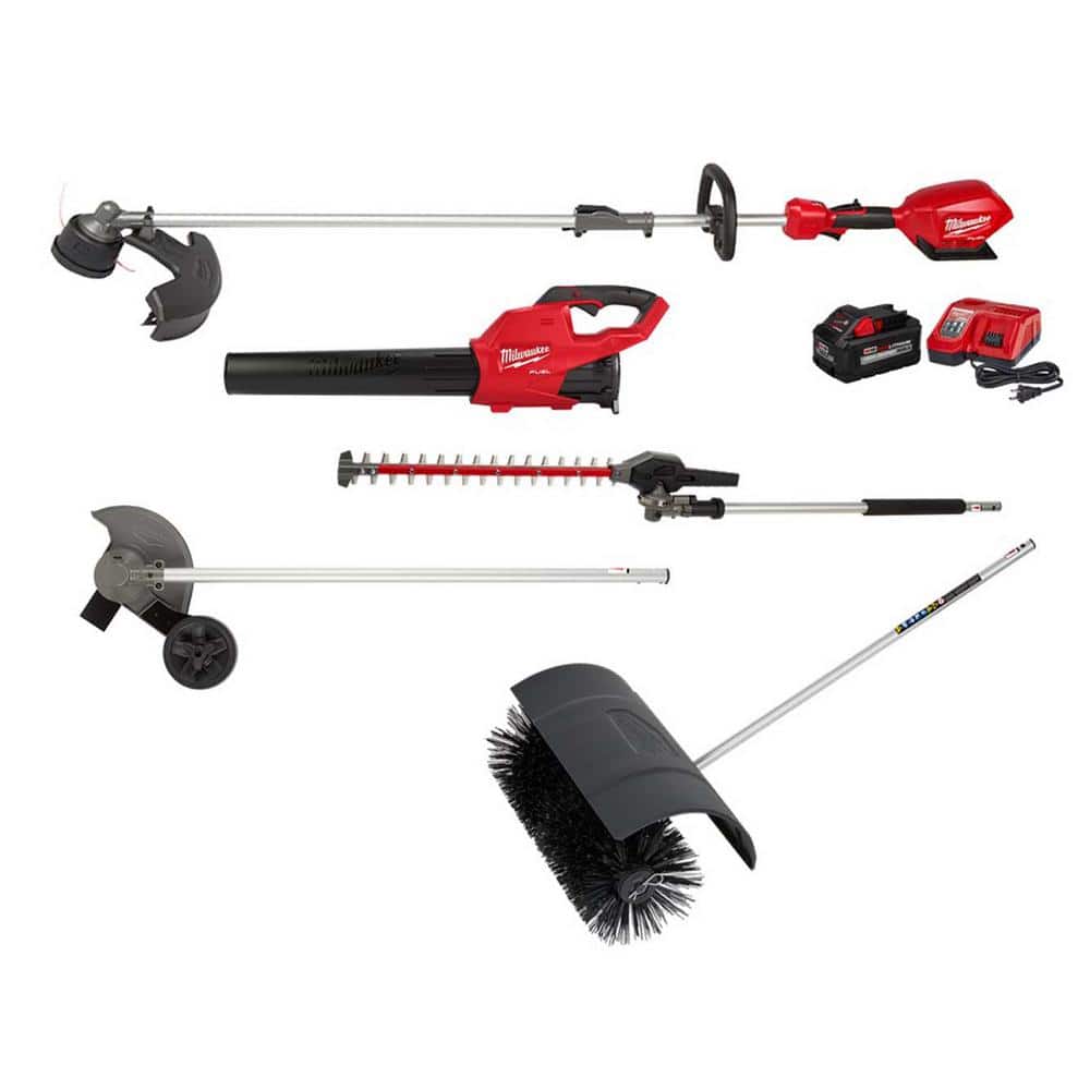 Milwaukee M18 FUEL 18V Lith-Ion Brushless Cordless Electric String  Trimmer/Blower Combo Kit w/Brush, Edger, Hedge (5-Tool) 