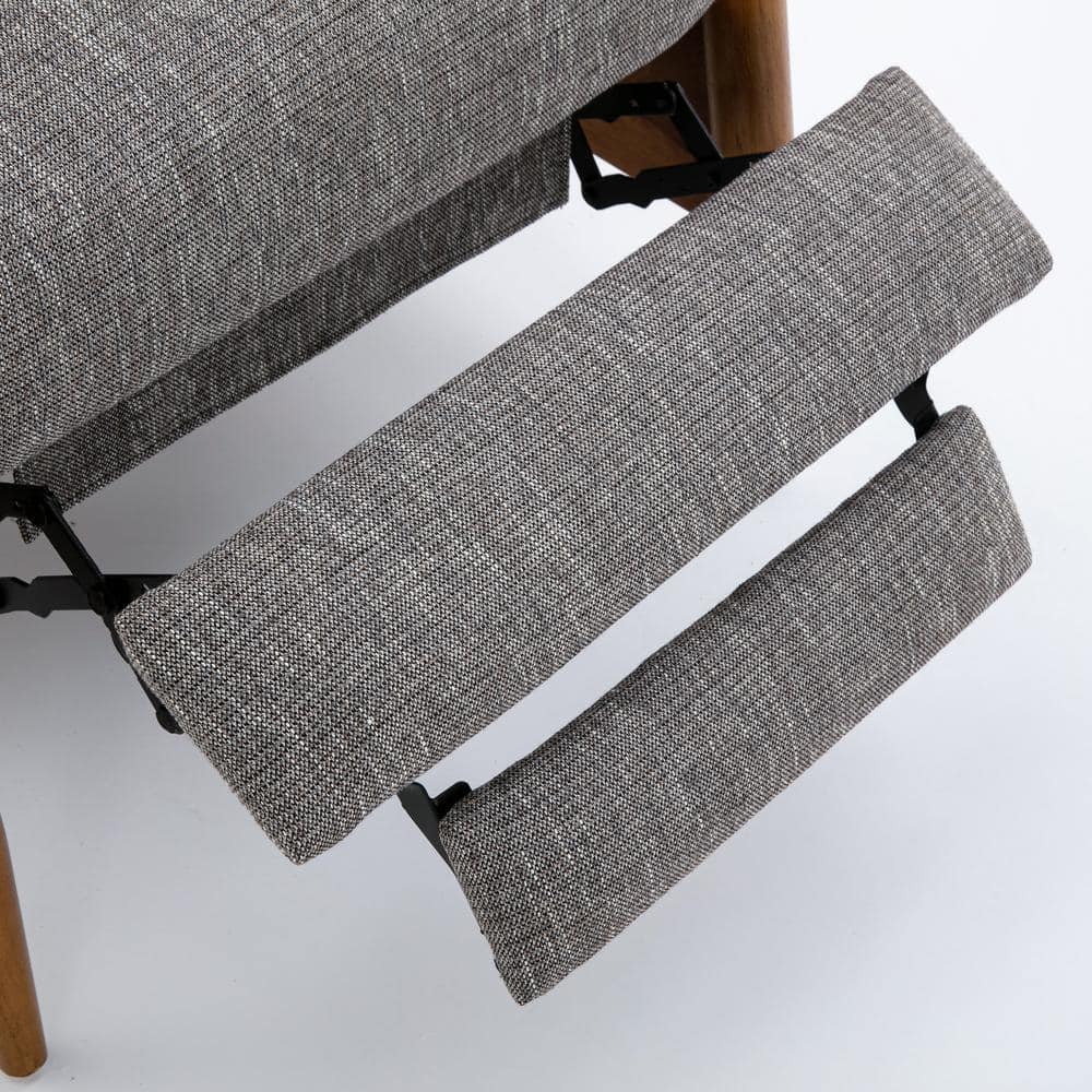 Terni Ashen Grey Performance Fabric Mid-Century Modern Recliner