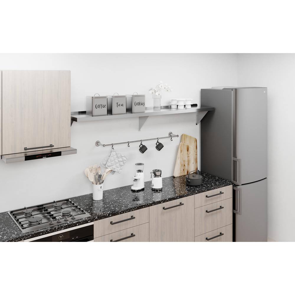 72" Stainless Steel Floating Wall Shelf with Brackets