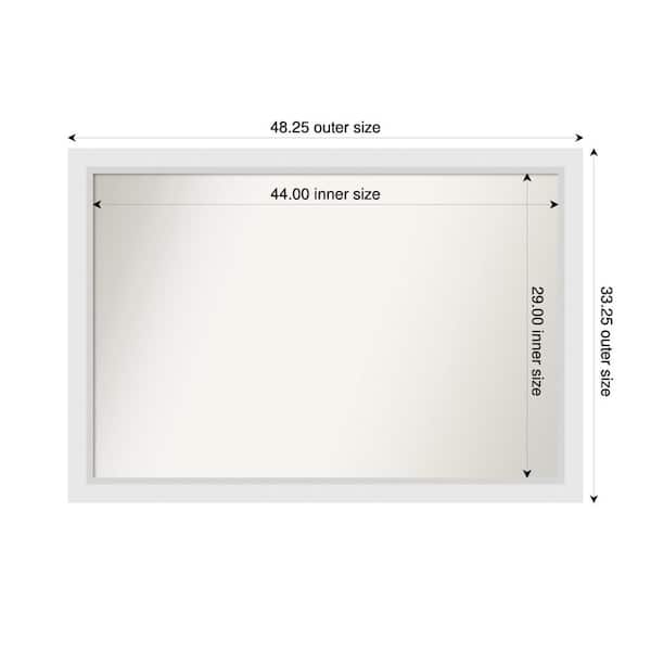 Amanti Art Blanco White 48.25 in. x 33.25 in. Custom Non-Beveled Wood Framed Bathroom Vanity Wall Mirror