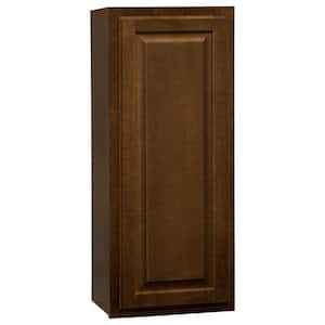 Hampton 15 in. W x 12 in. D x 36 in. H Assembled Wall Kitchen Cabinet in Cognac