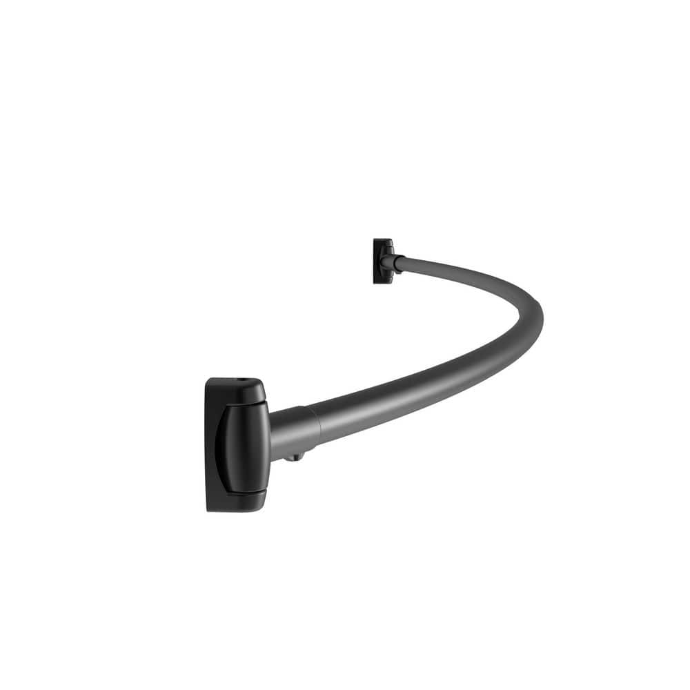 60 in. Stainless Steel Curved Wall-Mounted Shower Curtain Rod with Mounting Brackets for Tubs and Showers, Matte Black price history on PriceWatchPro