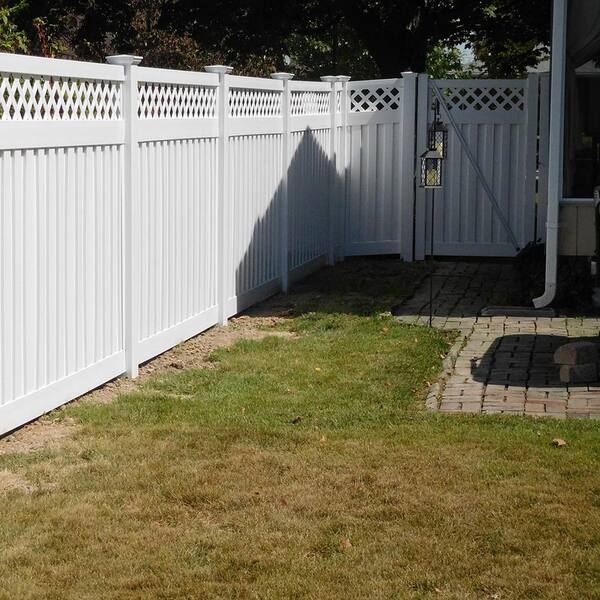 Weatherables Clearwater 6 Ft H X 8 Ft W White Vinyl Privacy Fence Panel Kit Pwpr Panellat 6x8 The Home Depot Weatherables Clearwater 6 Ft H X 8 Ft W White Vinyl Privacy Fence Panel Kit Pwpr Panellat 6x8 The Home Depot