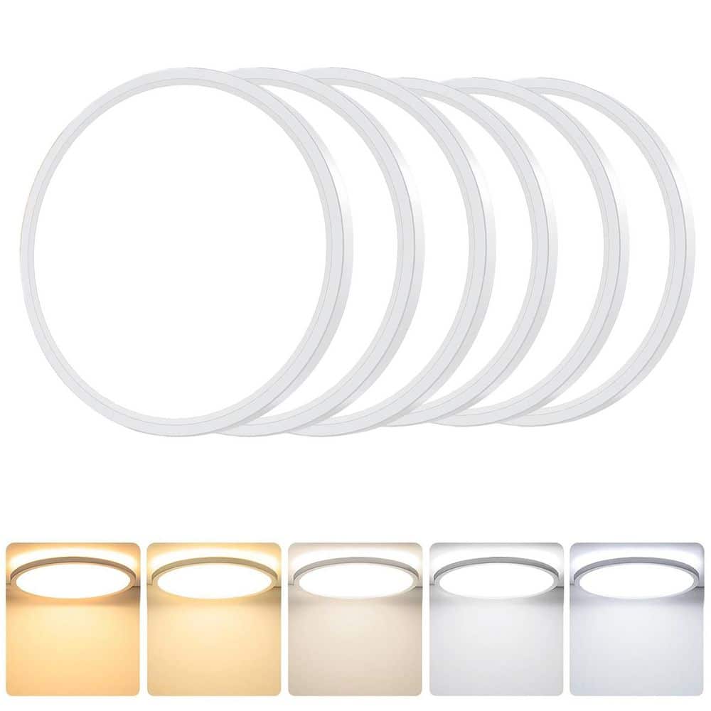 6 Pack 12 In 28-Watt 5CCT Selectable LED Flush Mount Light, 3640 Lumens LED Ceiling Light for Bedroom, Living Room price history on PriceWatchPro