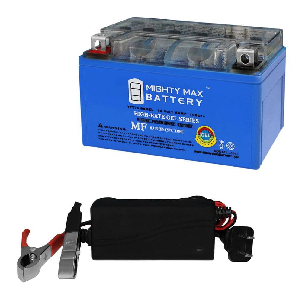 YTX7A-BS GEL Replacement Battery for BikeMaster BTX7A-BS + 12V 1A Charger price history on PriceWatchPro