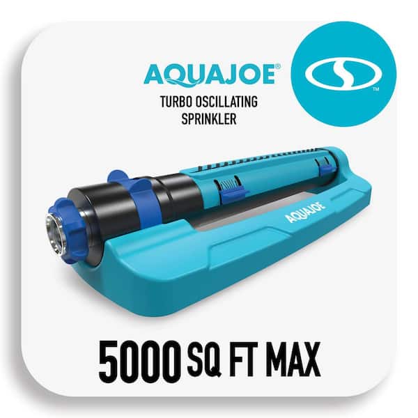 AQUA JOE 20-Nozzle Turbo Oscillation Sprinkler with Range, Width and Flow Control