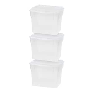 Split-Lid Letter Size File Box, Small, Clear (3 Pack)