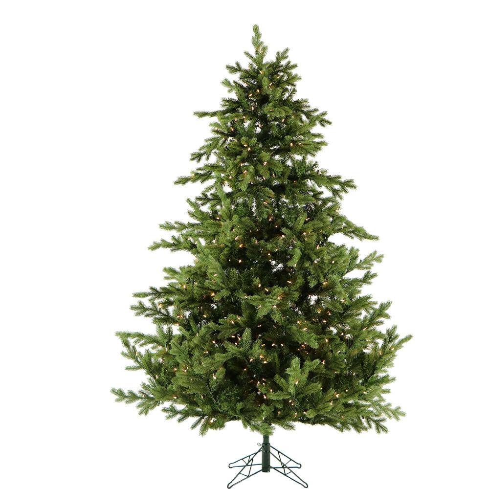 6.5-Foot Green Pine Christmas Tree with Warm White LED Lights