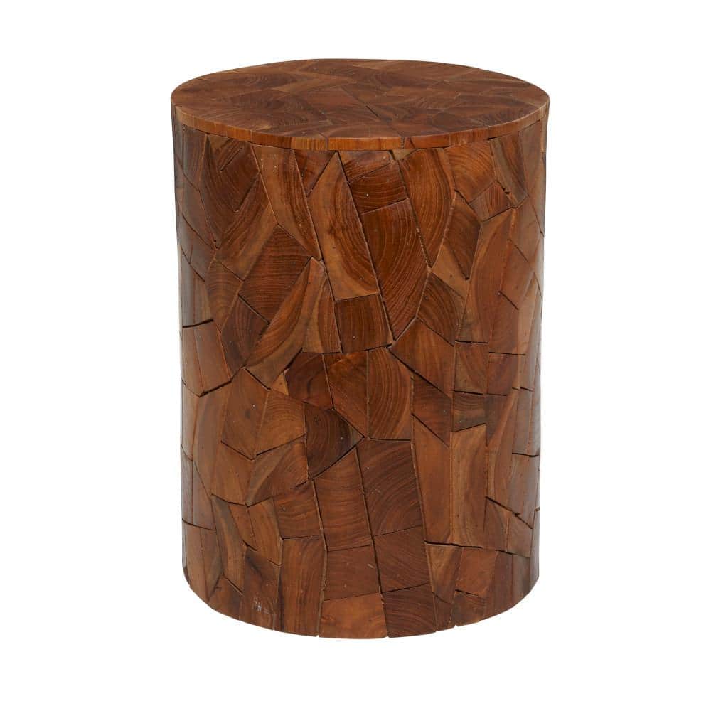 Eco Chic Teak Mosaic 12" Round Handcrafted Accent Table