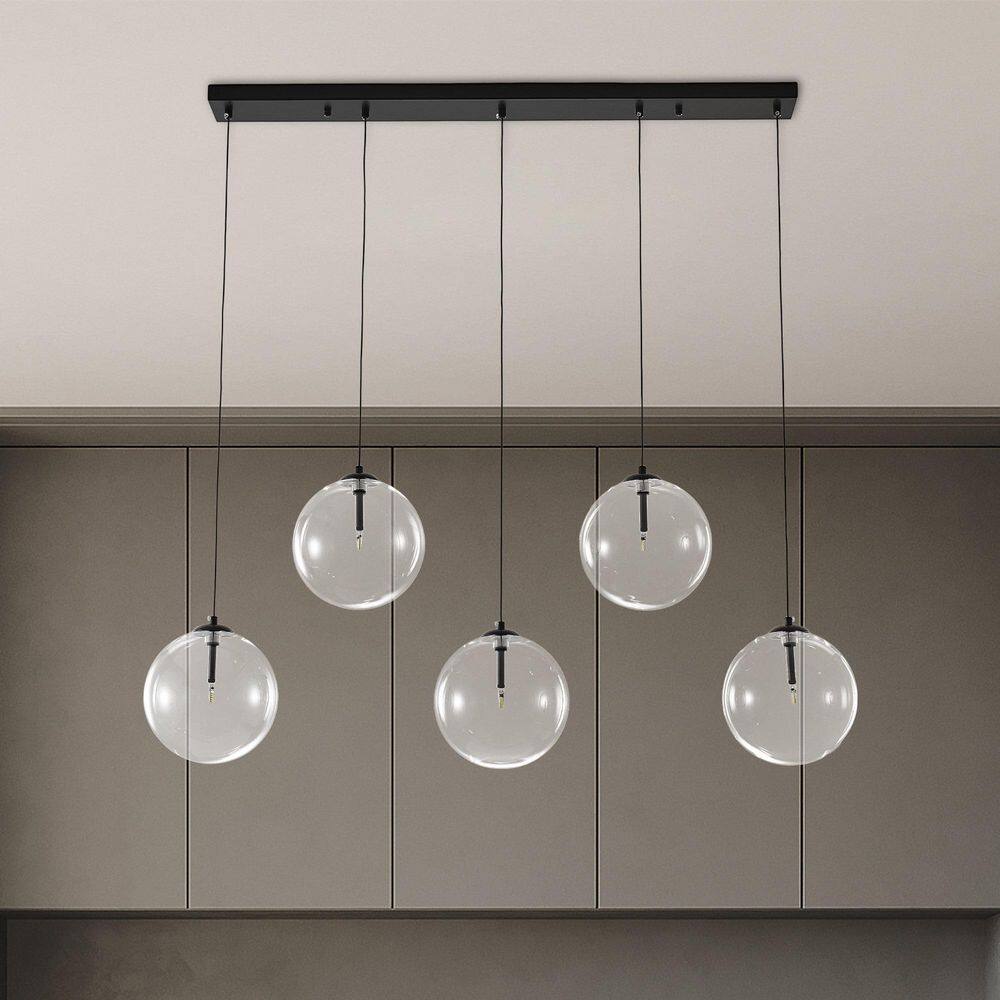 Modern 5-Light Black Linear Chandelier, Cluster Island Pendant Light for Kitchen Island price history on PriceWatchPro
