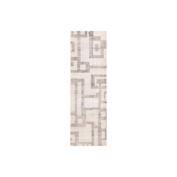 BASHIAN Ashland Ivory/Beige 3 ft. x 8 ft. (2 ft. 6 in. x 8 ft.) Geometric Contemporary Runner