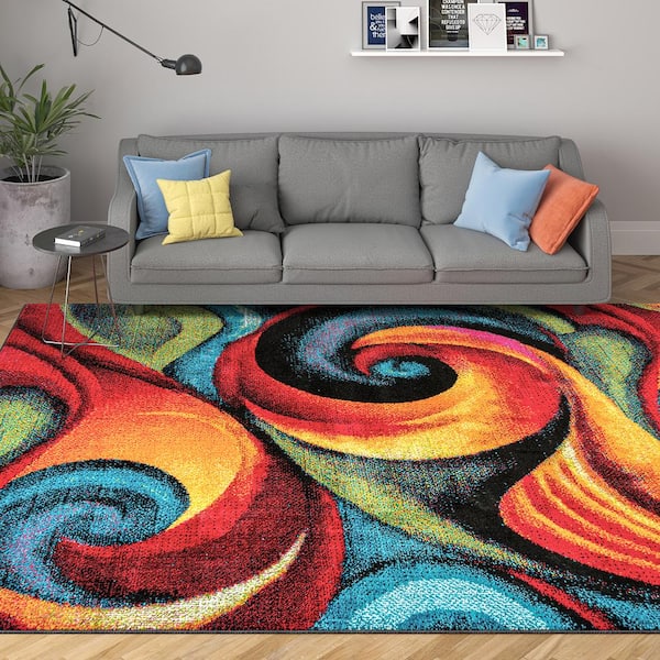 Tayse Rugs Symphony Abstract Multi-Color 4 ft. x 6 ft