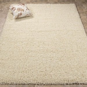 Cozy Collection Solid Design 3x5 Indoor Area Rug, 3 ft. 3 in. x 4 ft. 7 in., Ivory