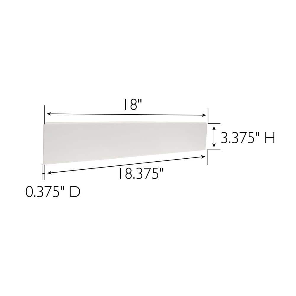 18.3 Inch Solid White Cultured Marble Universal Side Splash