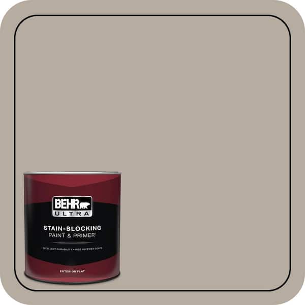 BEHR ULTRA 1 qt. #PPU18-13 Perfect Taupe Flat Exterior Paint & Primer