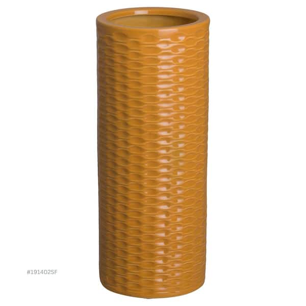 Emissary 19 in. H Round Ceramic Umbrella Stand in Saffron