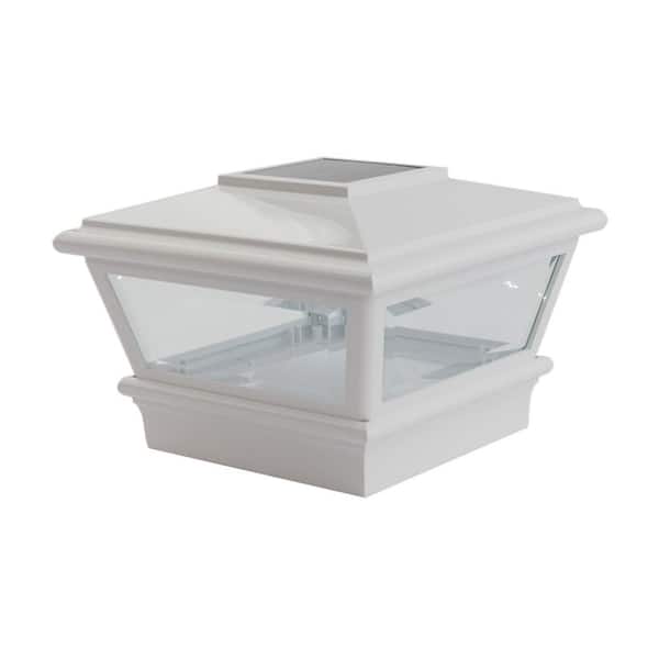 VersaCap 4 in. x 4 in. White Plastic Solar Post Cap (2-Pack)