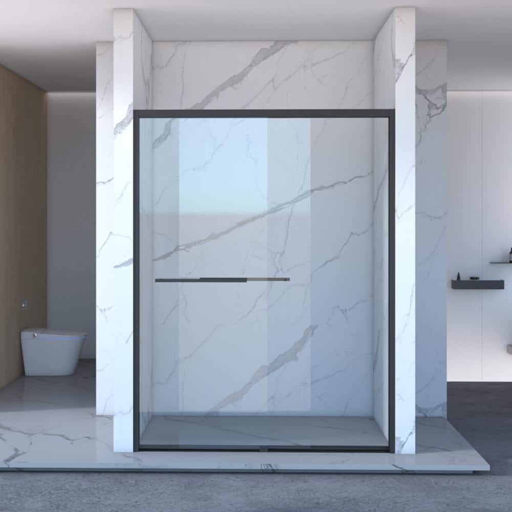 60 in. W x 70 in. H Double Sliding Framed Shower Door in Matte