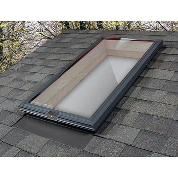 SUN-TEK 14-1/2 in. x 30-1/2 in. Fixed Curb Mount Polycarbonate Skylight with Aluminum Frame CMA.1430.B-C.B