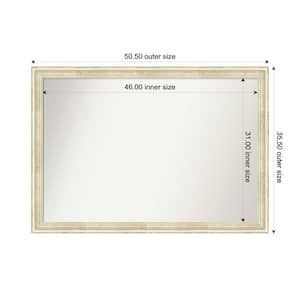 Country White Wash 50.5 in. x 35.5 in. Custom Non-Beveled Wood Framed Bathroom Vantiy Wall Mirror