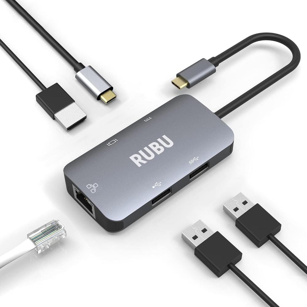 Etokfoks USB C Hub (5 in 1-100 MLAN) 1-Pack MLPH005LT337 - The