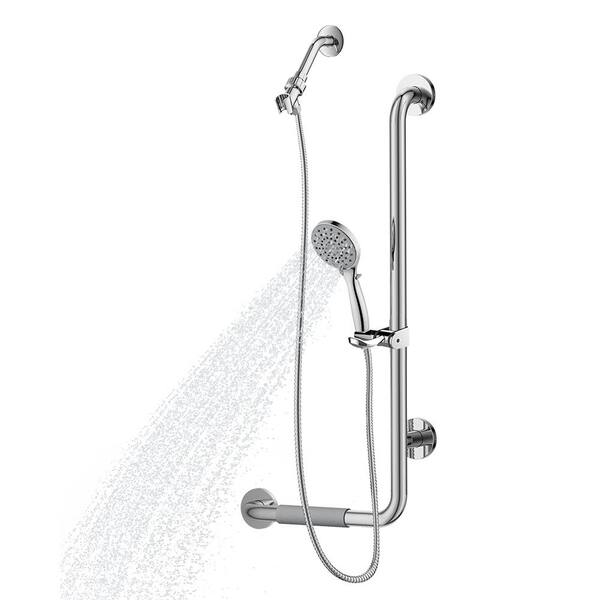 PULSE Showerspas ErgoSlideBar Right 5Spray Wall Bar Shower Kit In