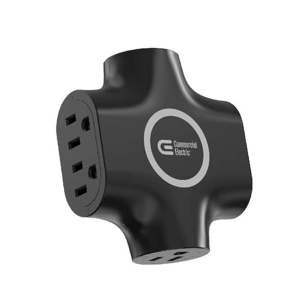 5-Outlet Adapter with 1A1C USB Black