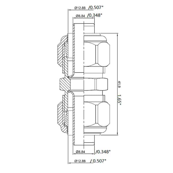 1/2 in. OD Compression Brass Coupling Fitting