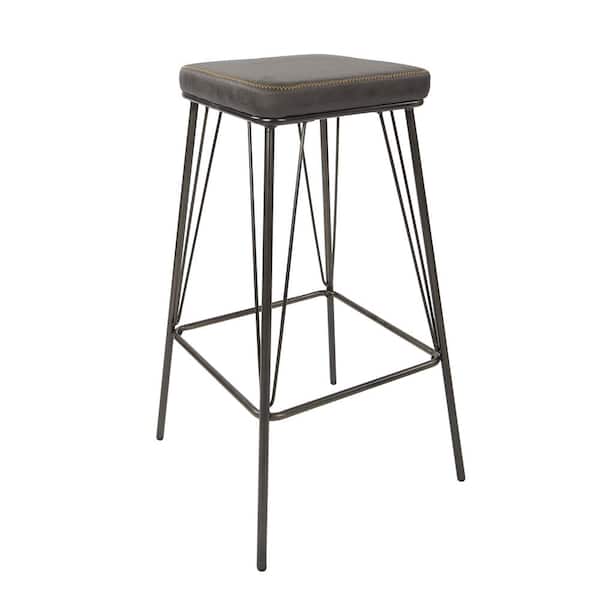 OSP Home Furnishings Mayson 30 in. Charcoal with Gunmetal Base Bar Stool (2 per Carton)