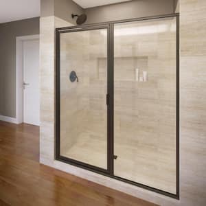 Deluxe 46 in. x 72-1/8 in. Framed Pivot Shower Door in Oil Rubbed Bronze with Clear Glass