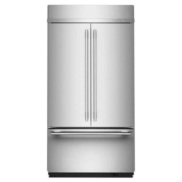 42 in. 24.2 cu. ft. Built-In French Door Refrigerator in Stainless Steel with PrintShield Finish with Platinum Interior