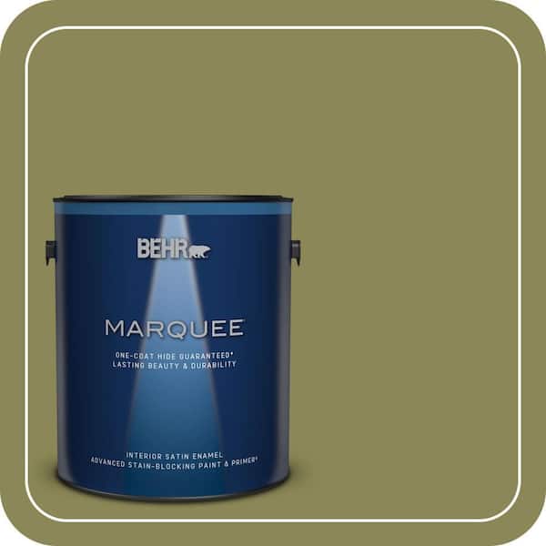 BEHR MARQUEE 1 gal. #S340-6 Fertile Green Satin Enamel Interior Paint & Primer