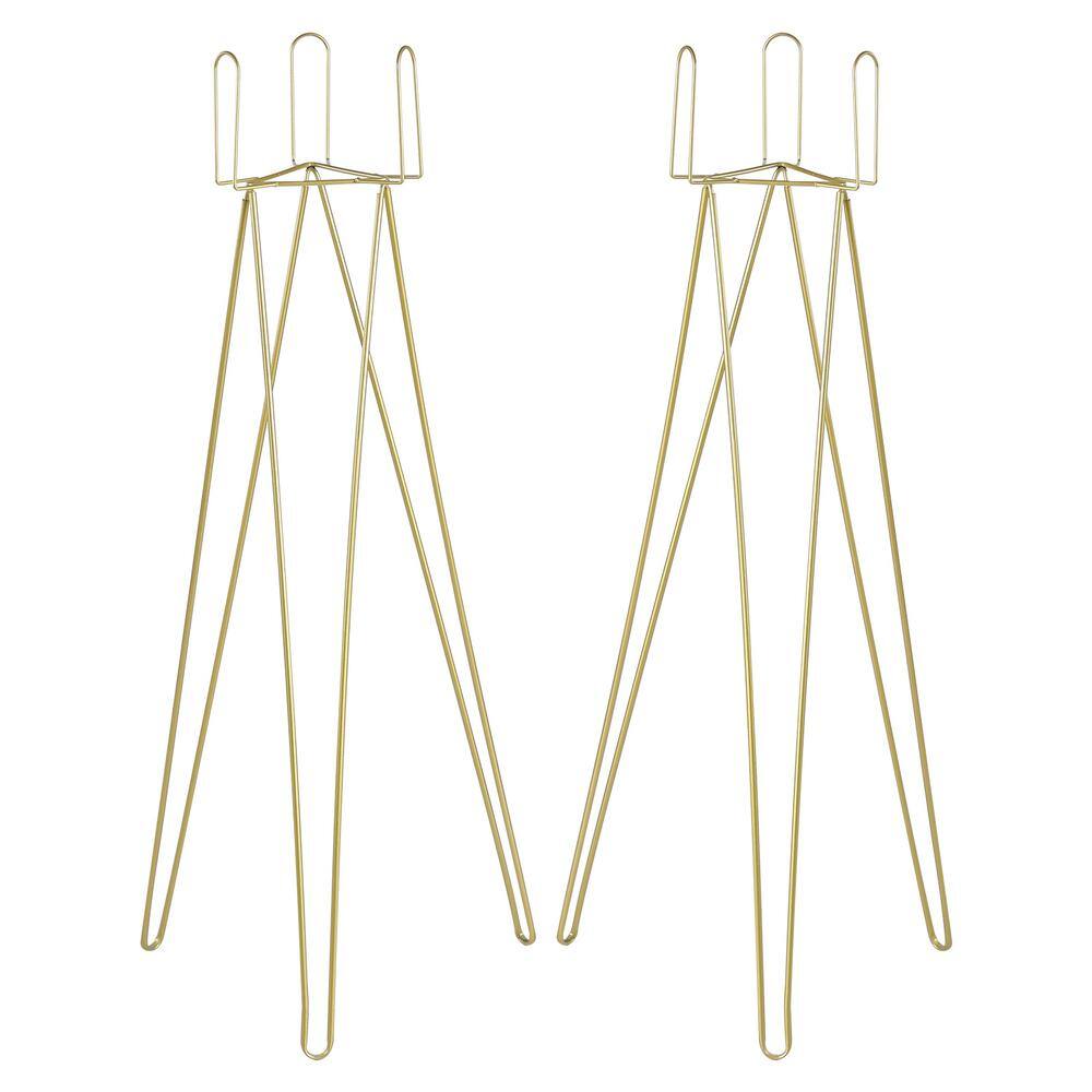 41.3 in. x 16.9 in. x 16.9 in. Indoor/Outdoor Gold Metal Triangular Flower Plant Stand Display (2-Pack) price history on PriceWatchPro