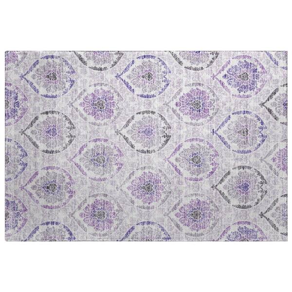 Dream Shag Premium Machine Washable Abstract ADS808 Purple 3 ft. x 4 ft. Area Rug