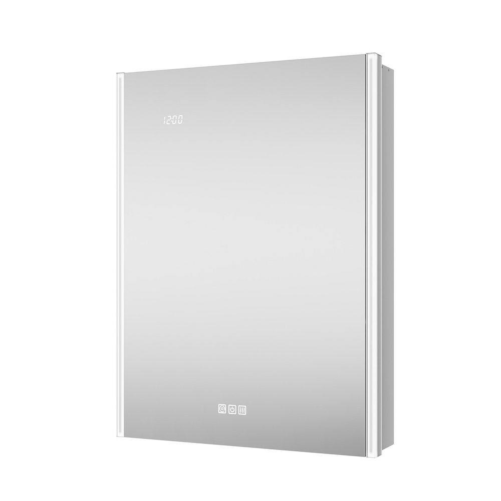 Terri 24 in. W x 32 in. H Rectangular Aluminum Recessed/Surface Wall Medicine Cabinet with Mirror Side and Backlight price history on PriceWatchPro