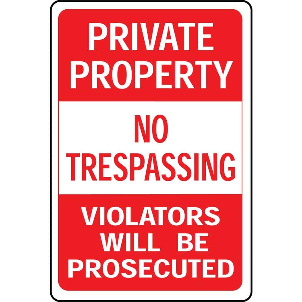 NEW HY-KO HW-45 ALUMINUM 12 X 18 PRIVATE PROPERTY NO TRESPASSING HIGHWAY SIGN 