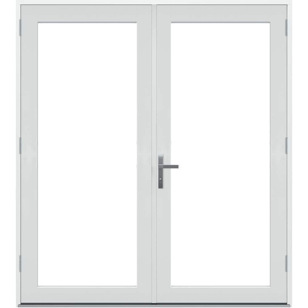 60 in. x 80 in. F4500 Left-Hand/Outswing White Fiberglass French Patio Door w/ Low-E Glass and Nickel Handle price history on PriceWatchPro