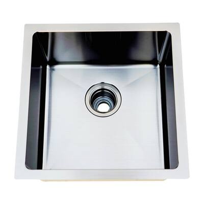 18-Gauge Stainless Steel 17 in. Single Bowl Undermount Kitchen Sink in Nickel