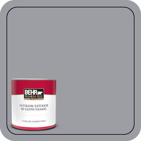 BEHR PREMIUM PLUS 1 qt. #760F-4 Down Pour Hi-Gloss Enamel Interior/Exterior Paint & Primer
