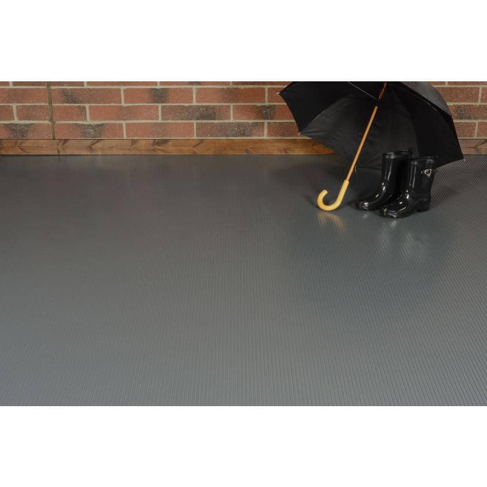 G-Floor 7.5' x 17' Ribbed Slate Grey Vinyl Garage Flooring