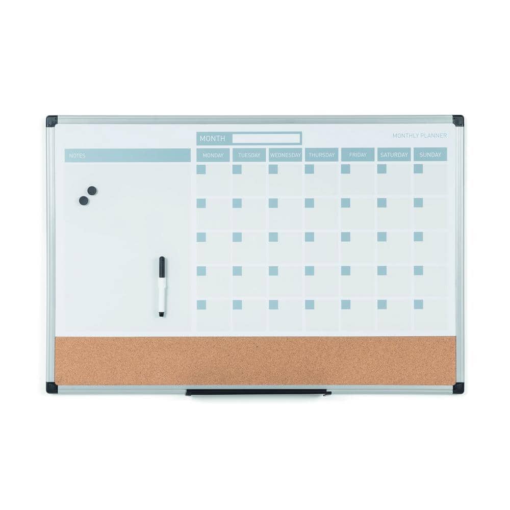MasterVision 3 in 1 Dry Erase Calendar Planning Memo Board -  MB0707186P