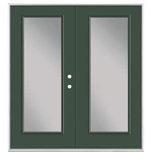 72 in. x 80 in. Conifer Steel Prehung Left-Hand Inswing Full Lite Clear Glass Patio Door without Brickmold