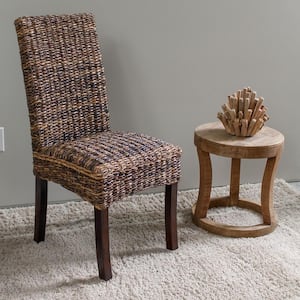 Louisa Abaca Cushioned Seat Dining Chair with Mahogany Hardwood Frame